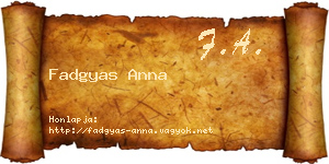 Fadgyas Anna névjegykártya